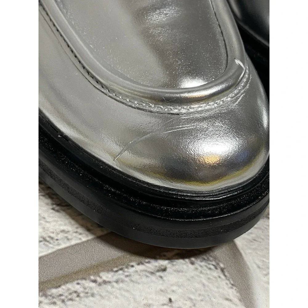 Madewell The Vernon Loafer in Silver Slip On Comfortable Women's Size‎ 8.5
